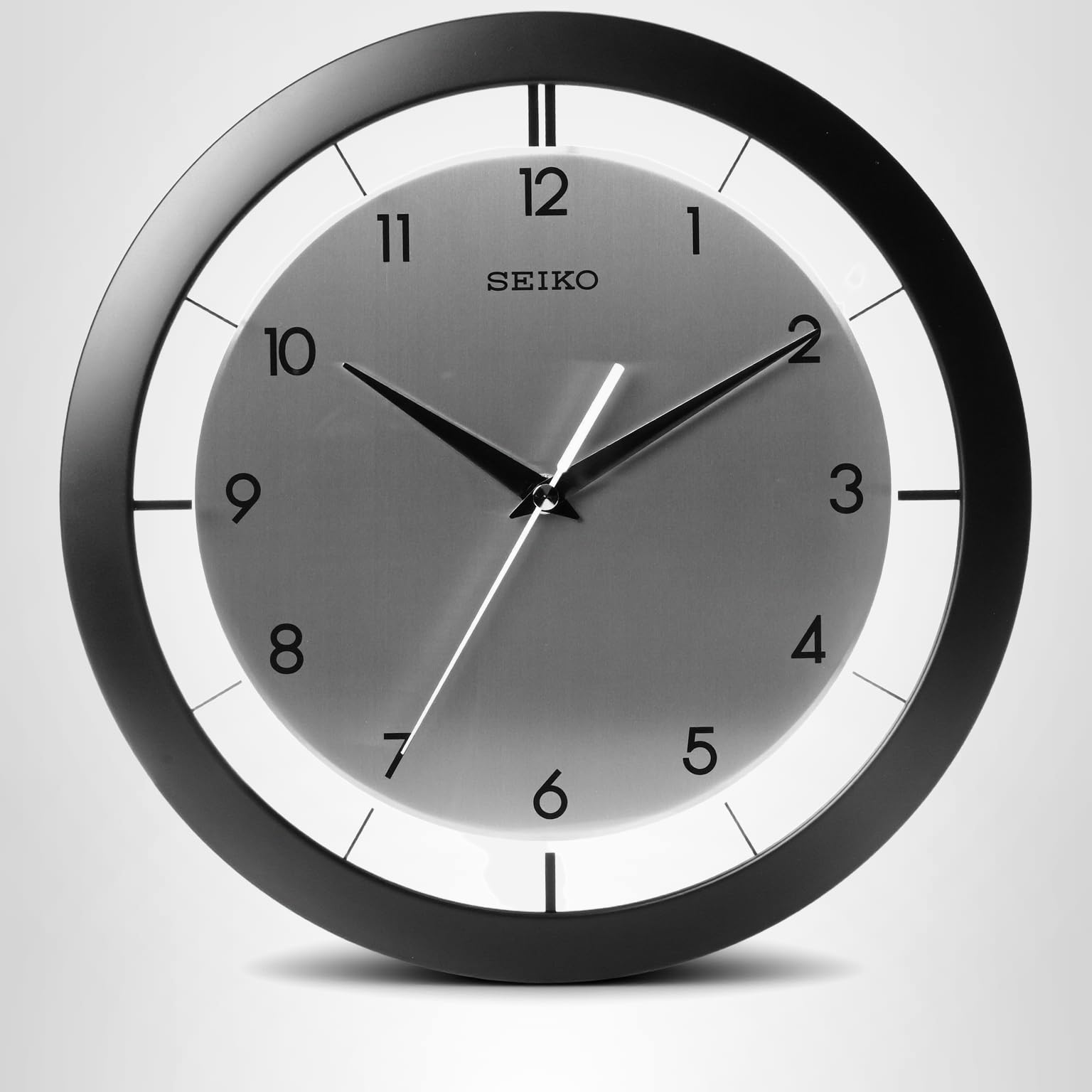 Amazon.com: SEIKO 11 Inch St James Brushed Metal Wall Clock, Black